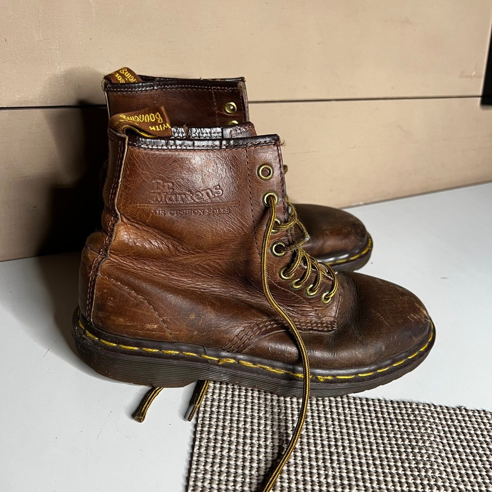 Vintage Dr. Martens 1460 Brown Leather Boots Made in England Womens 6 UK 4